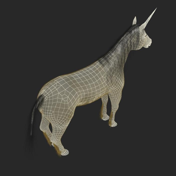 3D Unicorn with Fur 2 model