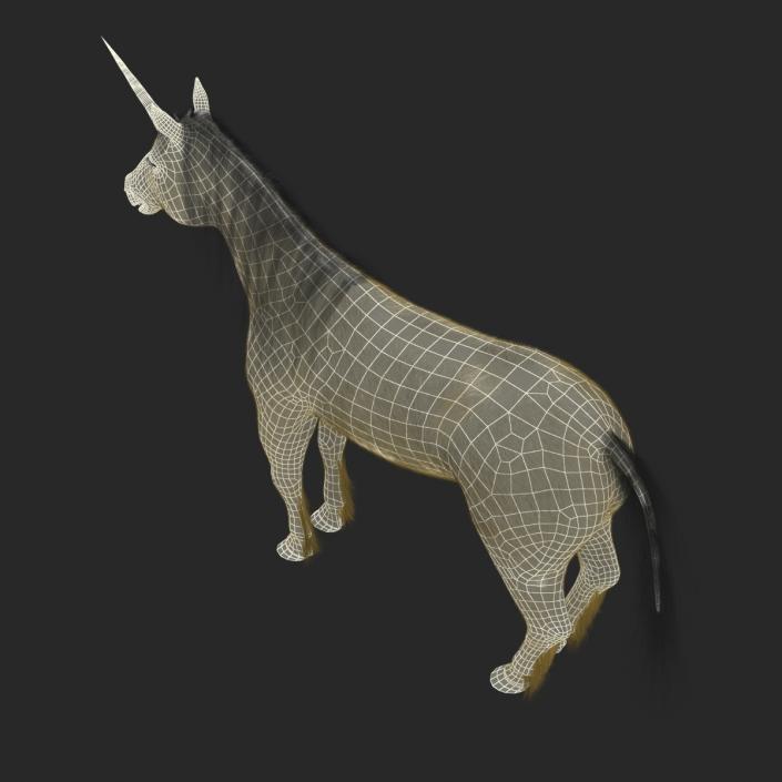 3D Unicorn with Fur 2 model