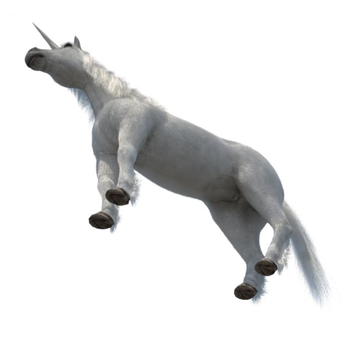 3D Unicorn with Fur 2 model