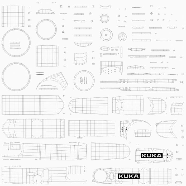 3D model Kuka Robot KR 10 R1100 White Rigged