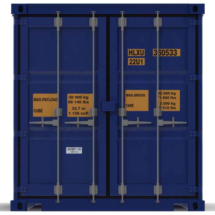 45 ft High Cube Container Blue 2 3D