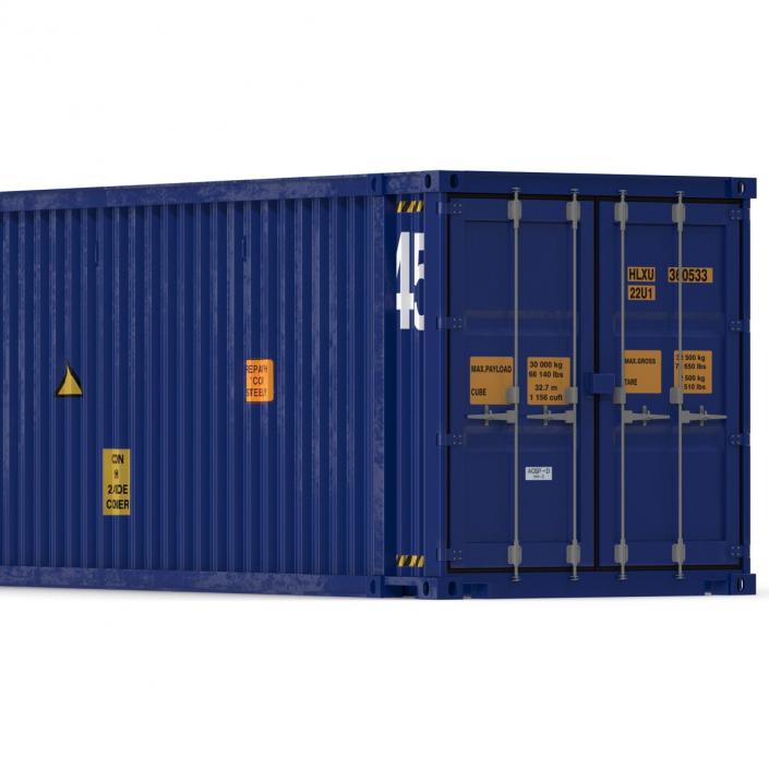 45 ft High Cube Container Blue 2 3D