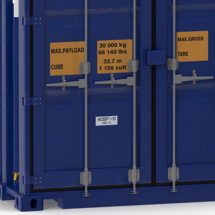 45 ft High Cube Container Blue 2 3D