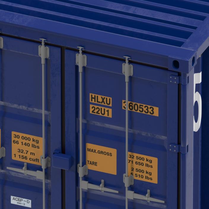 45 ft High Cube Container Blue 2 3D