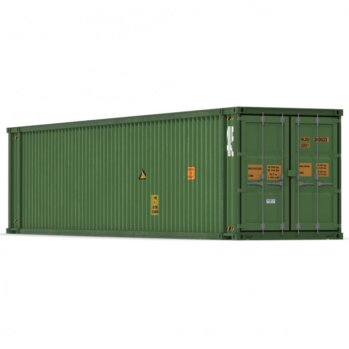 3D 45 ft High Cube Container Green