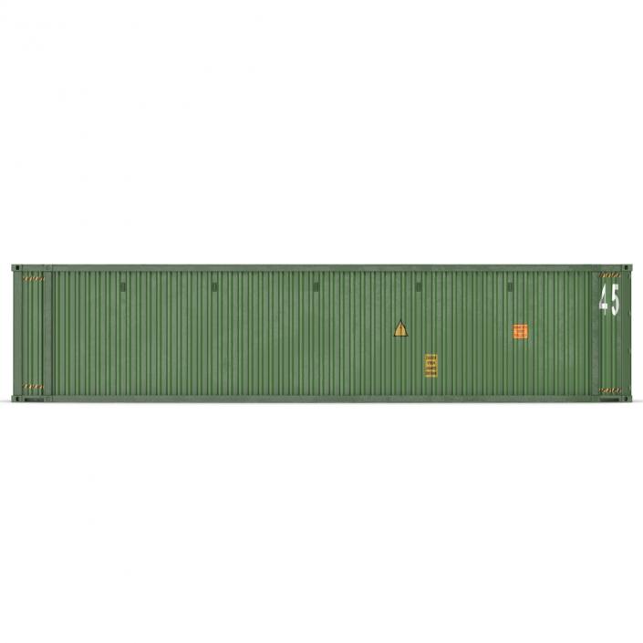 3D 45 ft High Cube Container Green