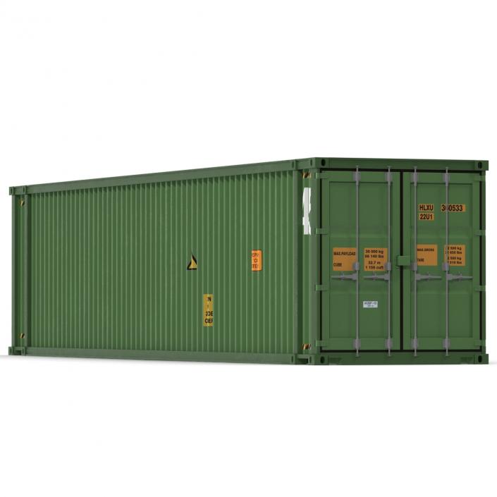 3D 45 ft High Cube Container Green