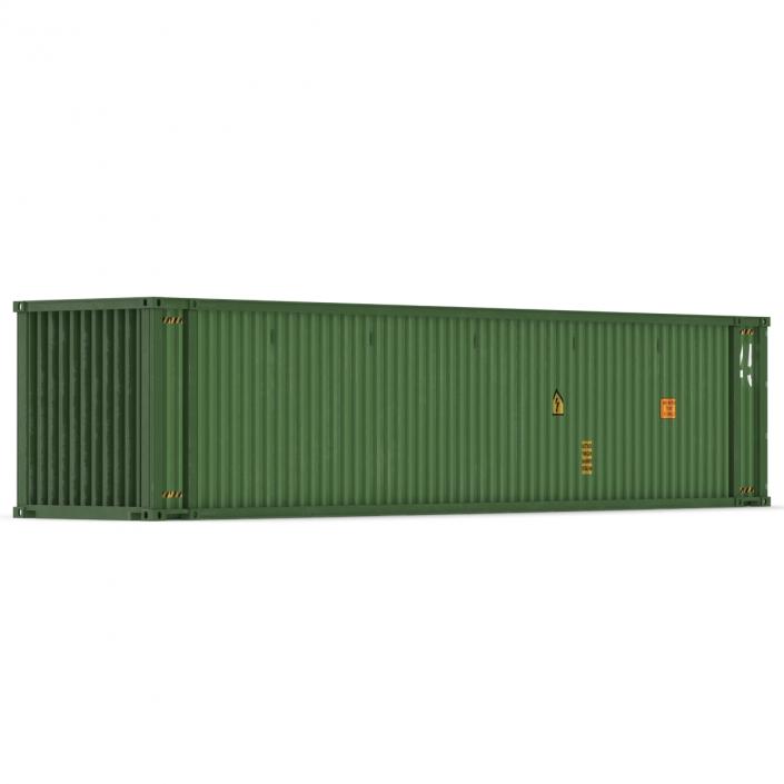 3D 45 ft High Cube Container Green