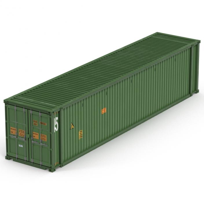 3D 45 ft High Cube Container Green