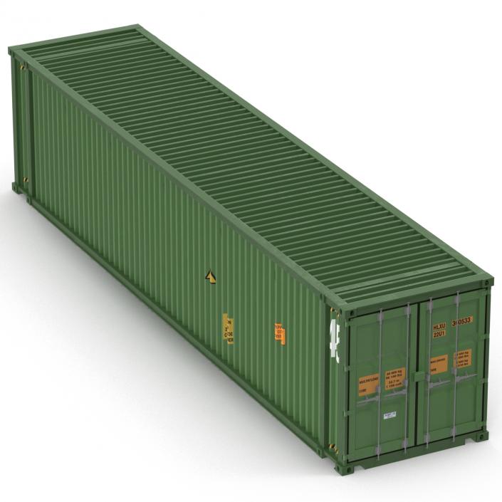 3D 45 ft High Cube Container Green