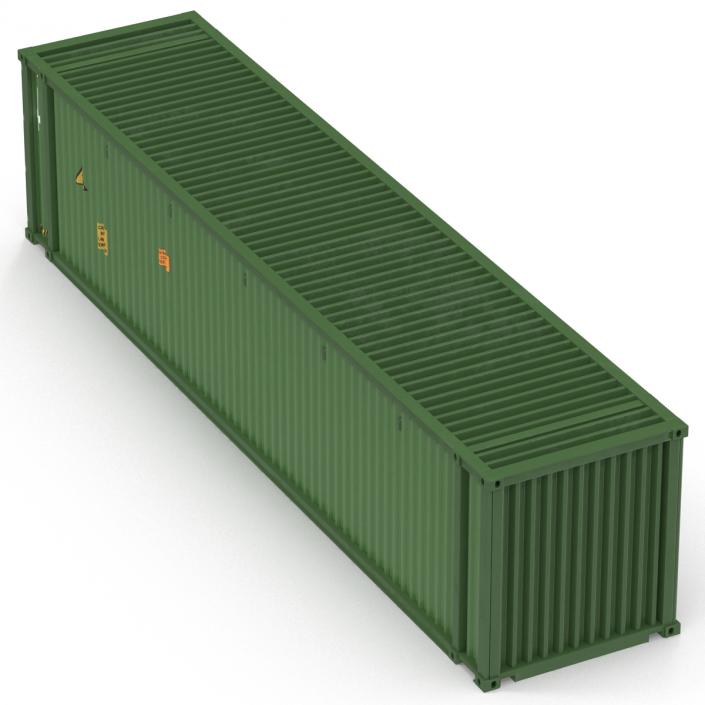 3D 45 ft High Cube Container Green