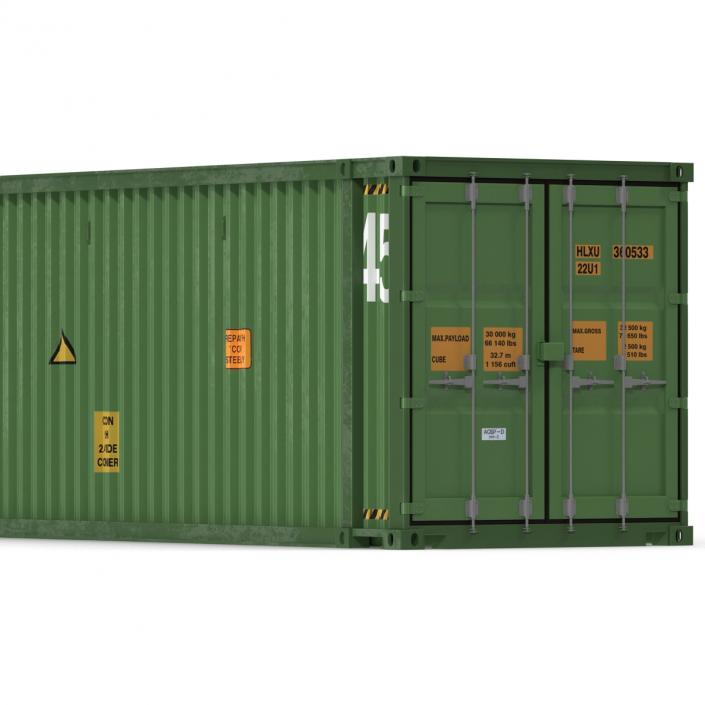 3D 45 ft High Cube Container Green