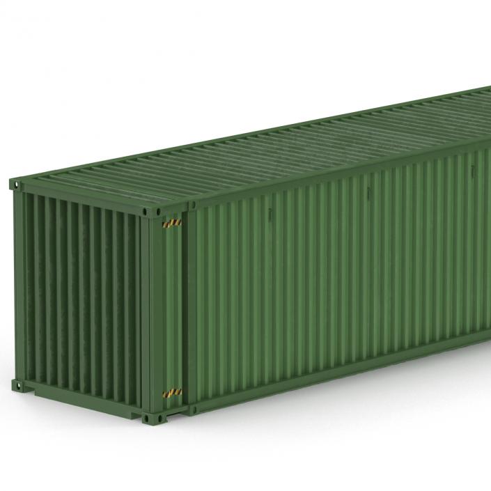 3D 45 ft High Cube Container Green