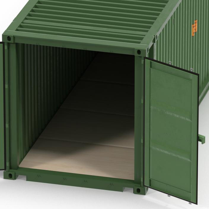 3D 45 ft High Cube Container Green