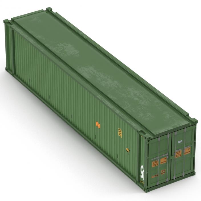 3D 45 ft High Cube Container Green