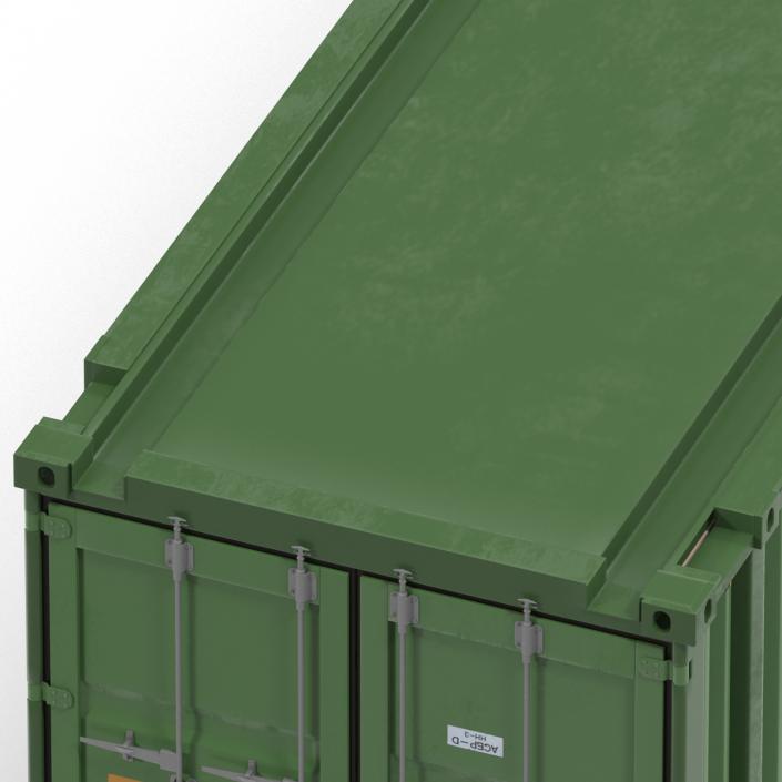 3D 45 ft High Cube Container Green