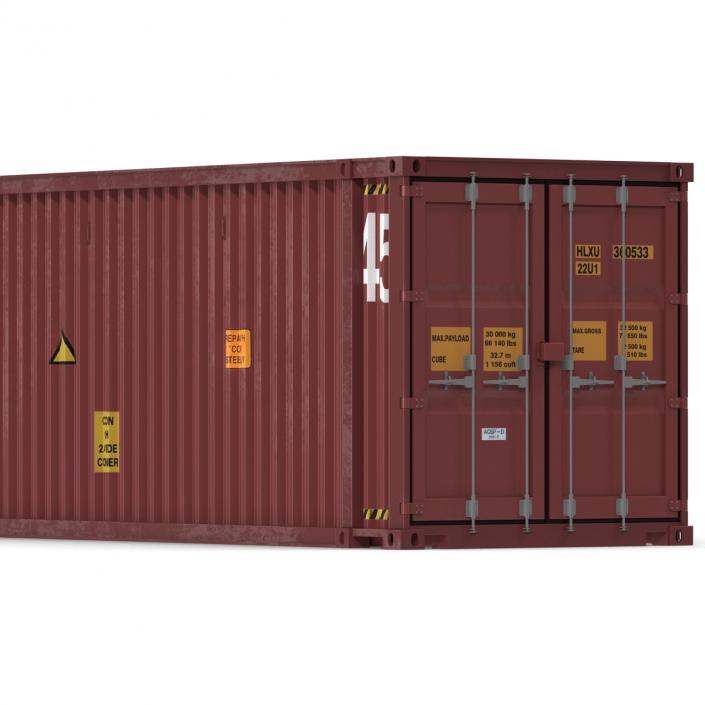 45 ft High Cube Container Red 3D model