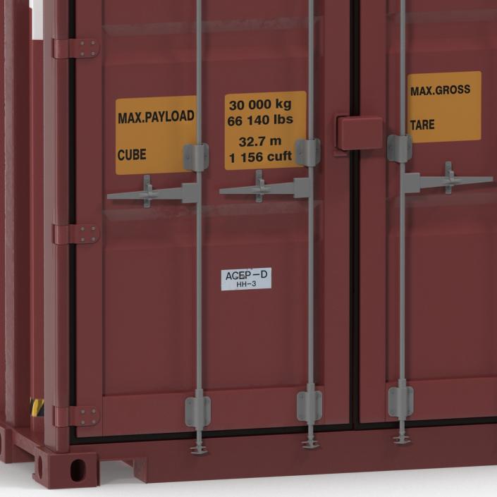 45 ft High Cube Container Red 3D model