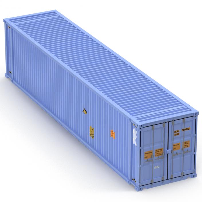 3D model 45 ft High Cube Container Blue