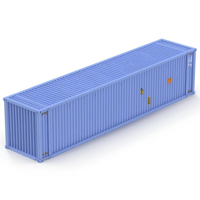 3D model 45 ft High Cube Container Blue