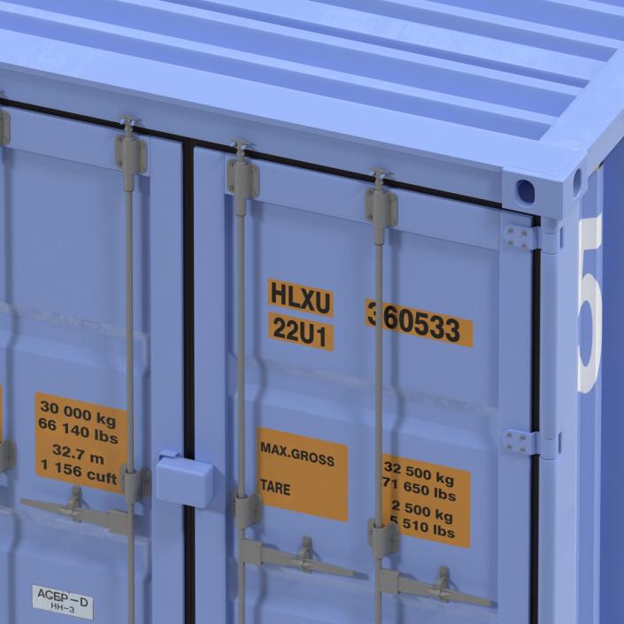 3D model 45 ft High Cube Container Blue