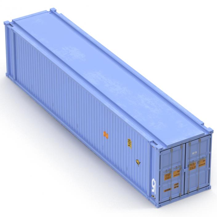 3D model 45 ft High Cube Container Blue