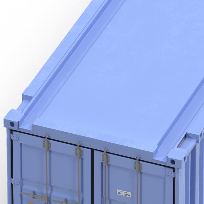 3D model 45 ft High Cube Container Blue