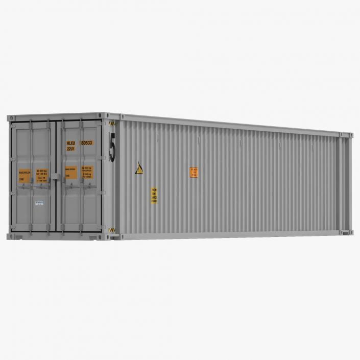 3D 45 ft High Cube Container White