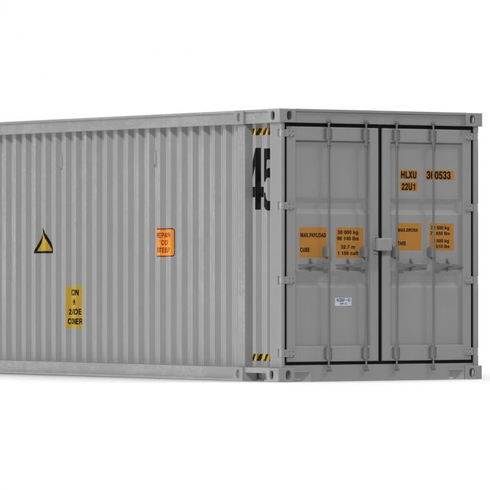 3D 45 ft High Cube Container White