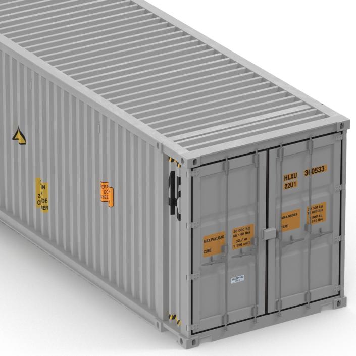 3D 45 ft High Cube Container White