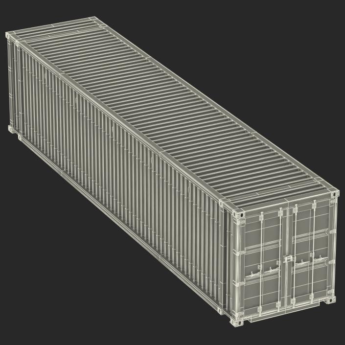 45 ft High Cube Container Blue 2 3D