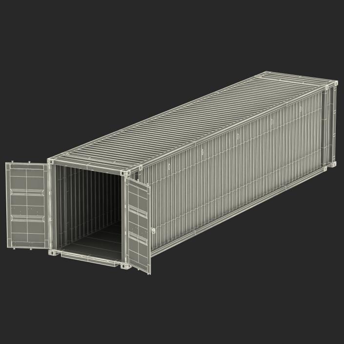 45 ft High Cube Container Blue 2 3D