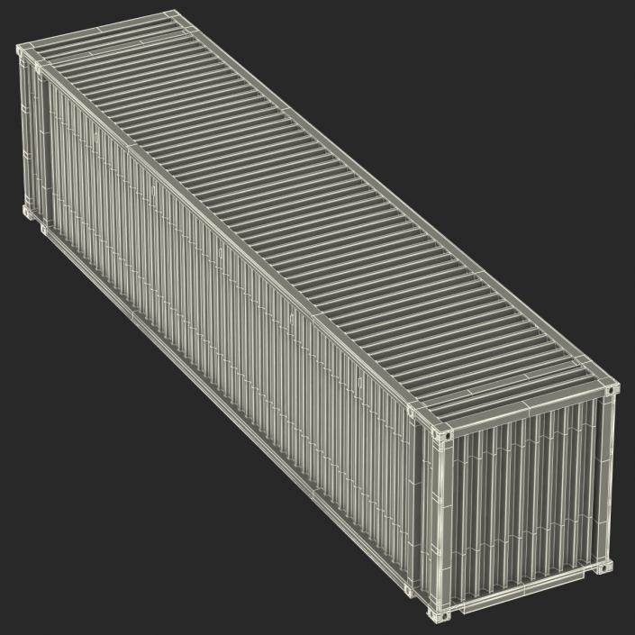 3D model 45 ft High Cube Container Blue