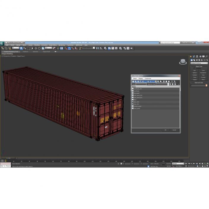 45 ft High Cube Container Red 3D model