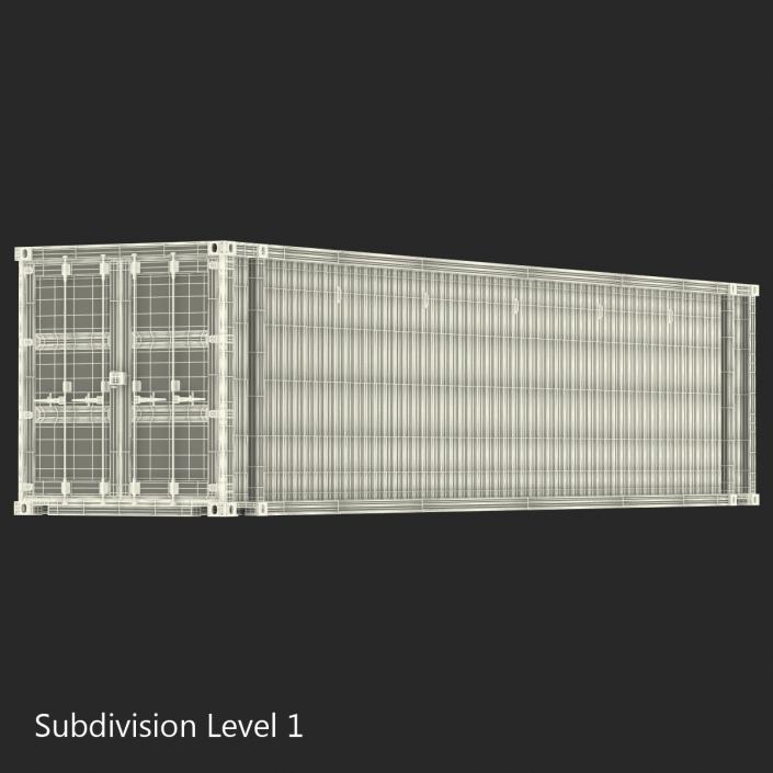 3D 45 ft High Cube Container White