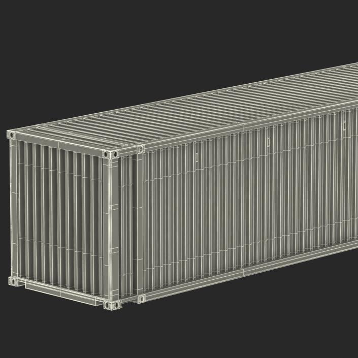 3D 45 ft High Cube Container White