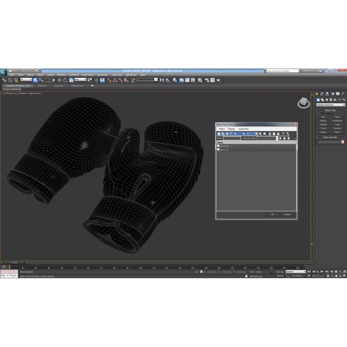 Boxing Gloves Black 3D model