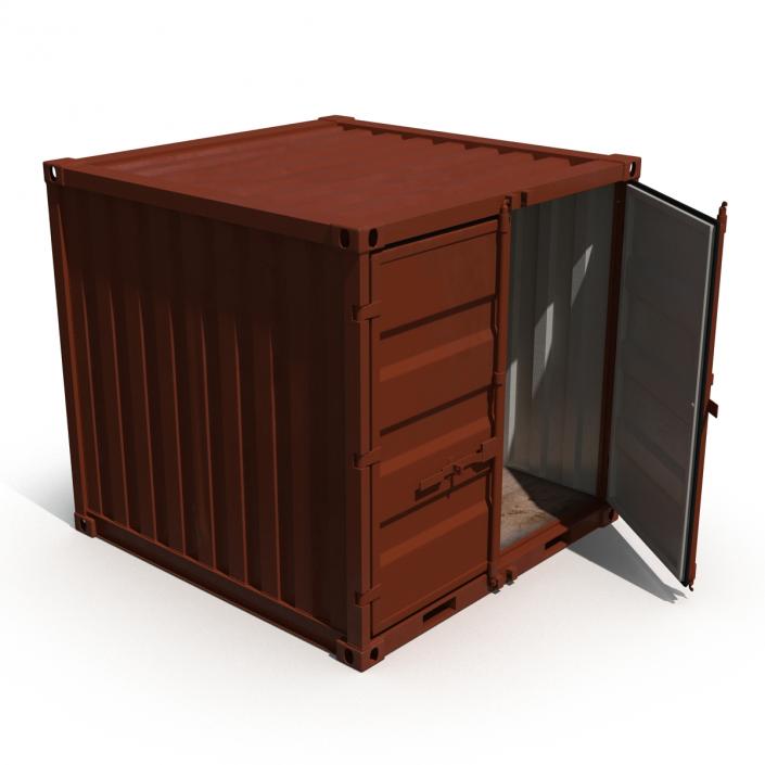 3D 8 ft Storage Container Red