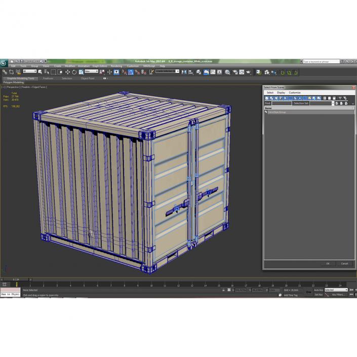 3D 8 ft Storage Container White model