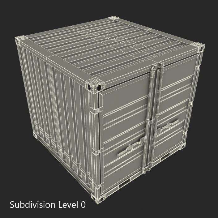 3D 8 ft Storage Container White model