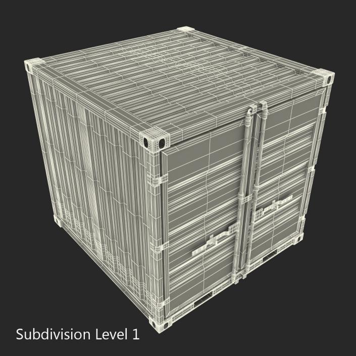 3D 8 ft Storage Container White model