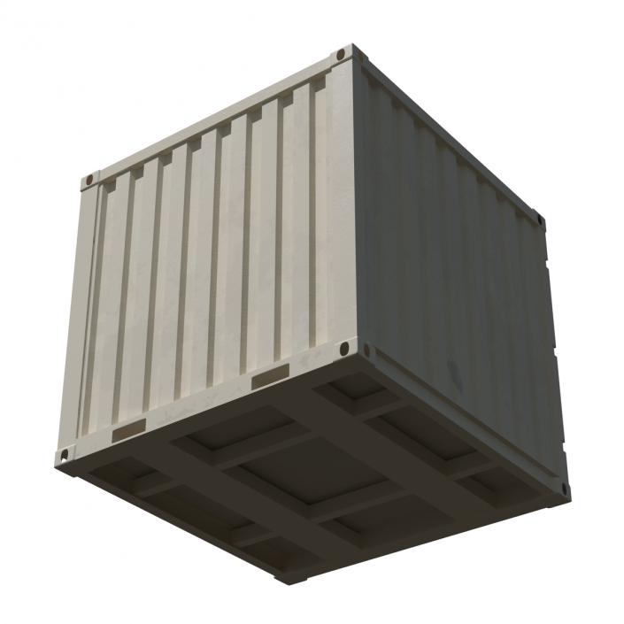 3D 8 ft Storage Container White model