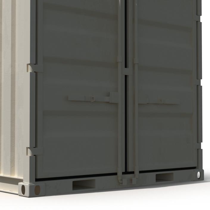 3D 8 ft Storage Container White model