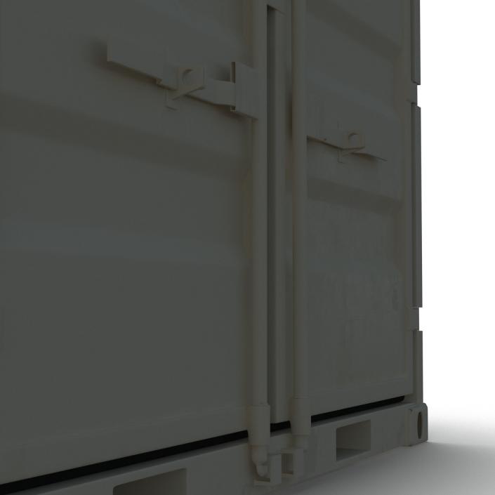 3D 8 ft Storage Container White model