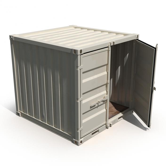 3D 8 ft Storage Container White model