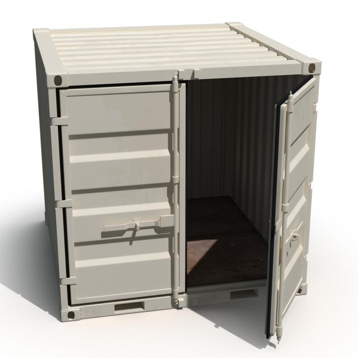 3D 8 ft Storage Container White model