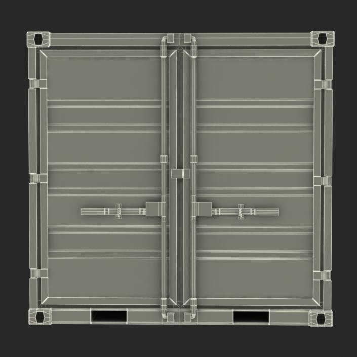 3D 8 ft Storage Container White model