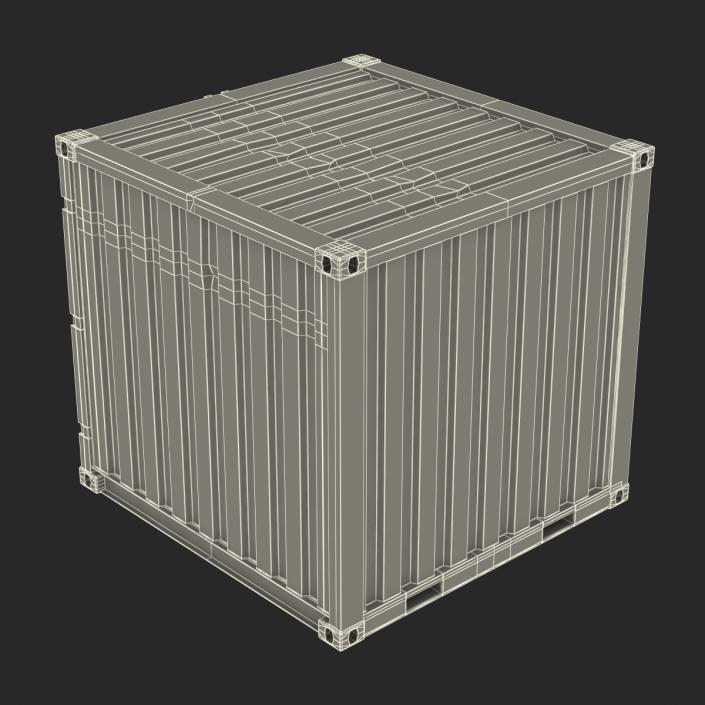 3D 8 ft Storage Container White model