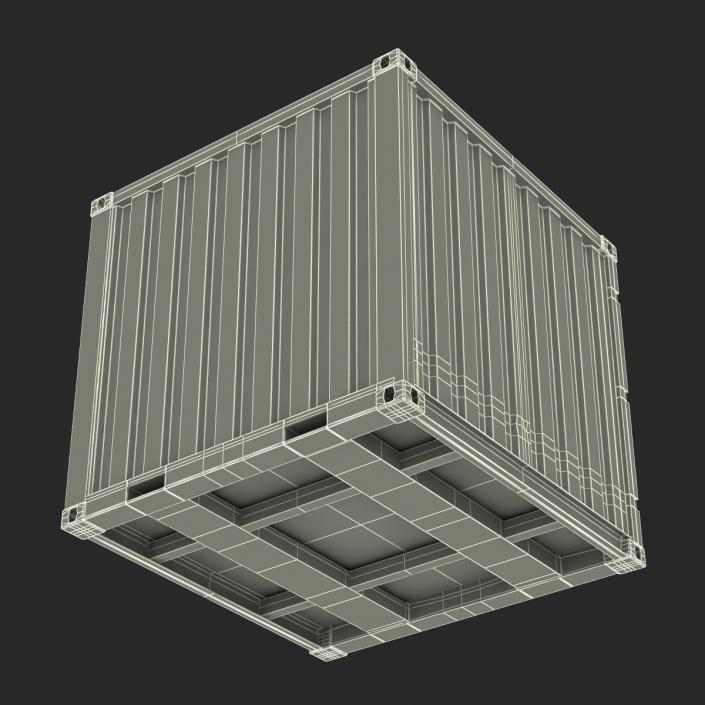 3D 8 ft Storage Container White model