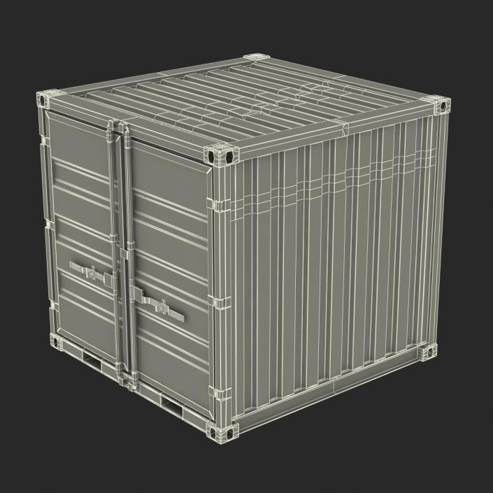 3D 8 ft Storage Container White model